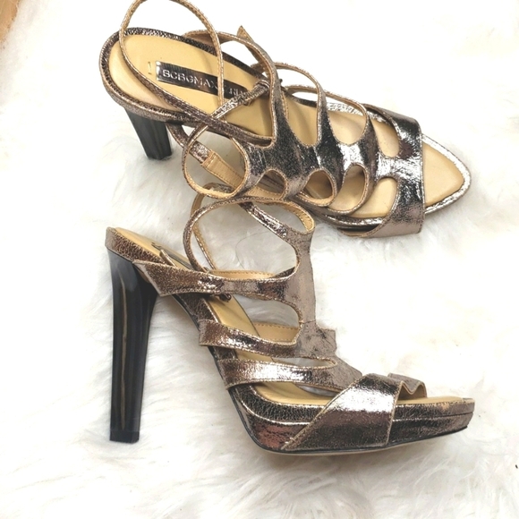 Bcbgmaxazria Heels ming1 9 sandals metallic pewter silver - Picture 6 of 13